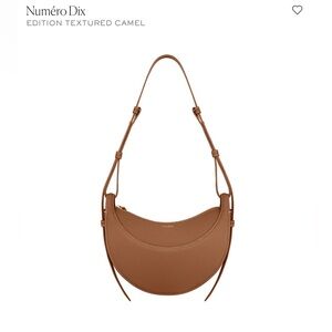 Polene NUMÉRO DIX TEXTURED CAMEL bag.